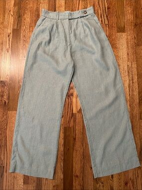 Abercrombie & Fitch Linen Collection Sage Pleated Linen-Blend Pants Size 27